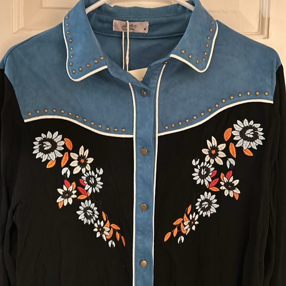 NWT John Moon Western Long Sleeved Button Down - Picture 6 of 13